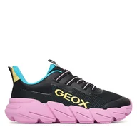 Buty dla dziewczynek - Sneakersy Geox J Flexyper Fast J55N5A 0T99J C9240 D Czarny - miniaturka - grafika 1