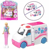 Lalki dla dziewczynek - Mattel Mini Barbie Land Lalka lekarka + autko karetka pogotowia ZA6038 D - miniaturka - grafika 1
