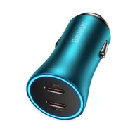 Ładowarki do telefonów - Baseus Golden Contactor Pro ładowarka samochodowa 2x USB-C 40W niebieski (CGJP000003) - miniaturka - grafika 1