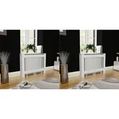 Akcesoria grzewcze - vidaXL Osłony na kaloryfer, 2 szt., białe, MDF, 112 cm - miniaturka - grafika 1