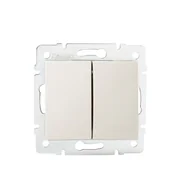 Wyłączniki światła i elektryczne - Kanlux Łącznik dwugrupowy świecznikowy LOGI 02-1010-103 kr 25126 - miniaturka - grafika 1