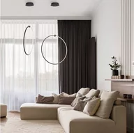 Lampy sufitowe - Luces Exclusivas Wisząca LAMPA pierścień CHINU LE41603 Luces Exclusivas okrąga OPRAWA zwis LED 28W 3000K metalowy czarny - miniaturka - grafika 1