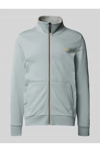Bluza rozpinana o kroju regular fit ze stójką i gumowanym nadrukiem z logo - Tom Tailor - Bluzy męskie - miniaturka - grafika 1