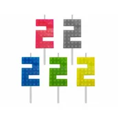 Urodziny dla dorosłych - Godan Świeczka urodzinowa Klocki, cyfra 2 5,5 cm - miniaturka - grafika 1