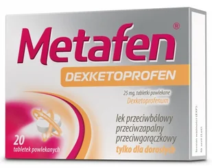 POLPHARMA Metafen Dexketoprofen 25 mg x 20 tabl - Przeziębienie i grypa - miniaturka - grafika 1