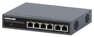 Intellinet 562034 łącza sieciowe Zarządzany Gigabit Ethernet (10/100/1000) Obsługa PoE Czarny - Pozostałe akcesoria sieciowe - miniaturka - grafika 1