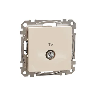 Schneider Gniazdo antenowe TV przelotowe (10dB) SEDNA Design & Elements beżowy - Gniazdka elektryczne - miniaturka - grafika 1