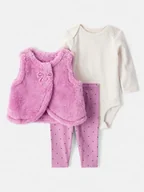 Bluzy i sweterki niemowlęce - carter's 3-częściowy zestaw w kolorze fioletowo-białym - miniaturka - grafika 1