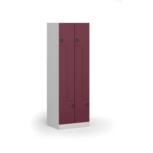 Szafka ubraniowa Z, 4 szafki, 1850 x 600 x 500 mm, zamek elektryczny, drzwi czerwone - Szafki biurowe - miniaturka - grafika 1