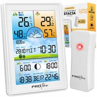 Stacje pogodowe - Stacja Pogodowa Pogody Higrometr Bezprzewodowa Termometr Czujnik Zegar Data E0360 - miniaturka - grafika 1