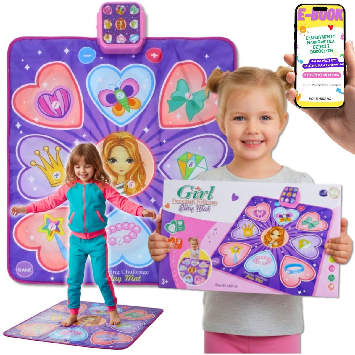 MATA MUZYCZNA DO TAŃCZENIA Interaktywna Gra Taneczna Dla Dzieci 5 Trybów PREZENT DLA CÓRKI NA ŚWIĘTA + EBOOK