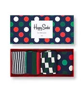 Skarpetki męskie - Happy Socks 4-Pack Holiday Big Dot Gift Set, Skarpety dla kobiet i mężczyzn, Zielony-Czerwony-Pomarańczowy-Biały-Czerwony (36-40) - miniaturka - grafika 1