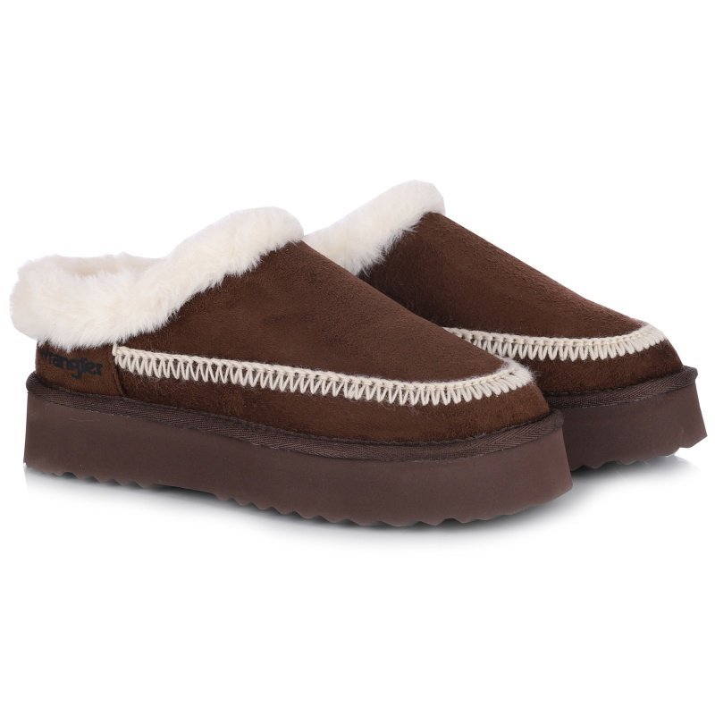 Kapcie damskie z futerkiem Wrangler 20253094.IKU COFFEE BEAN R.39
