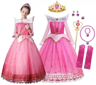 Strój Przebranie Sukienka Aurora Śpiąca Królewna Zestaw 104/110 - Stroje karnawałowe - miniaturka - grafika 1