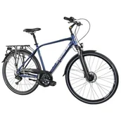 Rowery - Rower trekkingowy INDIANA X-Road 5.0 M23 28 cali męski Ciemnoniebieski - miniaturka - grafika 1