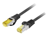 Kable miedziane - LANBERG Patchcord Cat.6A S/FTP LSZH CU 0.25m black - miniaturka - grafika 1