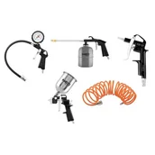 Akcesoria pneumatyczne - NEO-TOOLS Zestaw lakierniczy pistolet natryskowy górny zbiornik 5 szt - miniaturka - grafika 1