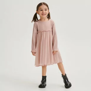 Reserved - Sukienka z tiulowym dołem - Różowy - Sukienki i spódniczki dla dziewczynek - miniaturka - grafika 1