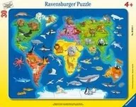 Puzzle - Ravensburger, puzzle dla dzieci 2D, Mapa ze zwierzętami, 30 el. - miniaturka - grafika 1