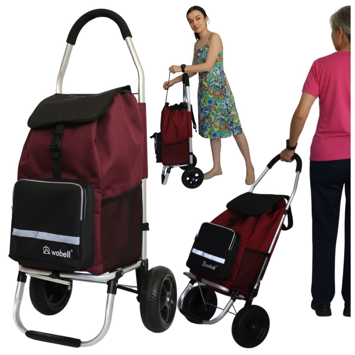 Wózek na zakupy torba zakupowa duży lekki wodoodporny kieszeń termo 45L