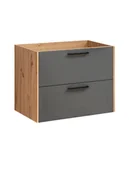 Szafki łazienkowe - Comad Szafka pod umywalkę MODUO MADERA GREY 821 grafitowa/dąb 80 z szufladami MADERA-GREY-821 - miniaturka - grafika 1