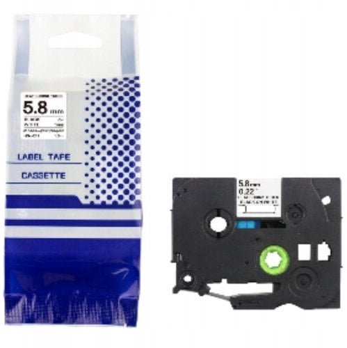 Rurka termo BROTHER HSE-211 6mm x 1,5m czarny na białym zamiennik