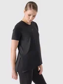 Koszulki sportowe damskie - 4F Koszulka treningowa ciążowa szybkoschnąca damska - czarna 3XL - miniaturka - grafika 1