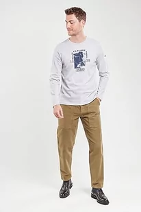 Armor Lux Męska koszulka z długim rękawem z sitodrukiem, Szary wrzos/klify 1938, M - Koszulki męskie - miniaturka - grafika 1