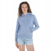 Bluzy damskie - TOMMY HILFIGER BLUZA DAMSKA Z KAPTUREM TJW REG LINEAR HOODIE NIEBIESKA r.S - miniaturka - grafika 1