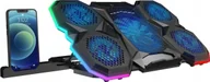 Podkładki chłodzące pod laptopa - Rampage AD-RC14 X-RANGER Podstawka chłodząca pod laptop 9-17" RGB regulowana - miniaturka - grafika 1