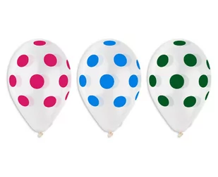 GMR Balony przezroczyste Kolorowe Groszki - 33 cm - 5 szt. GS120/157/00 - Balony i akcesoria - miniaturka - grafika 1