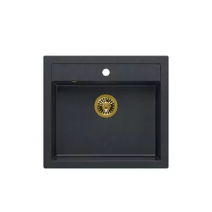 QUADRON Zlewozmywak BILL 110 black diamond/elementy złote HCQB6054U8_PVDG1 - Zlewozmywaki - miniaturka - grafika 1