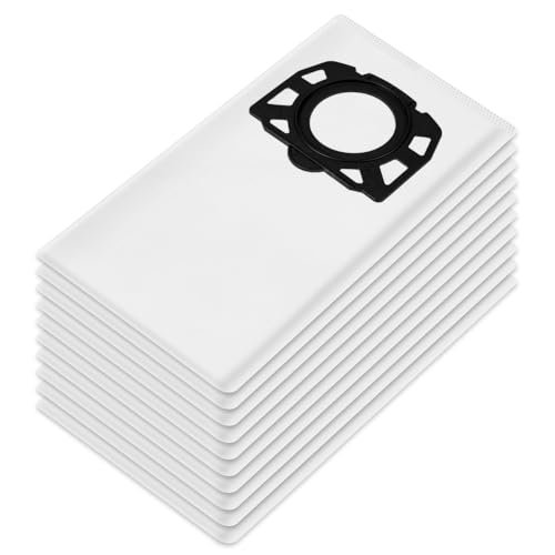 Zestaw 10 worków do odkurzacza Karcher wd4 wd5 wd6 mv4 mv5 mv6 - wytrzymałe worki z włókniny, kompatybilne z odkurzaczami wody i kurzu, gwarantowane czyste powietrze