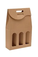 Pudełka i szkatułki - Pudełko karbowane na trzy wina, 250x85x330 mm - miniaturka - grafika 1