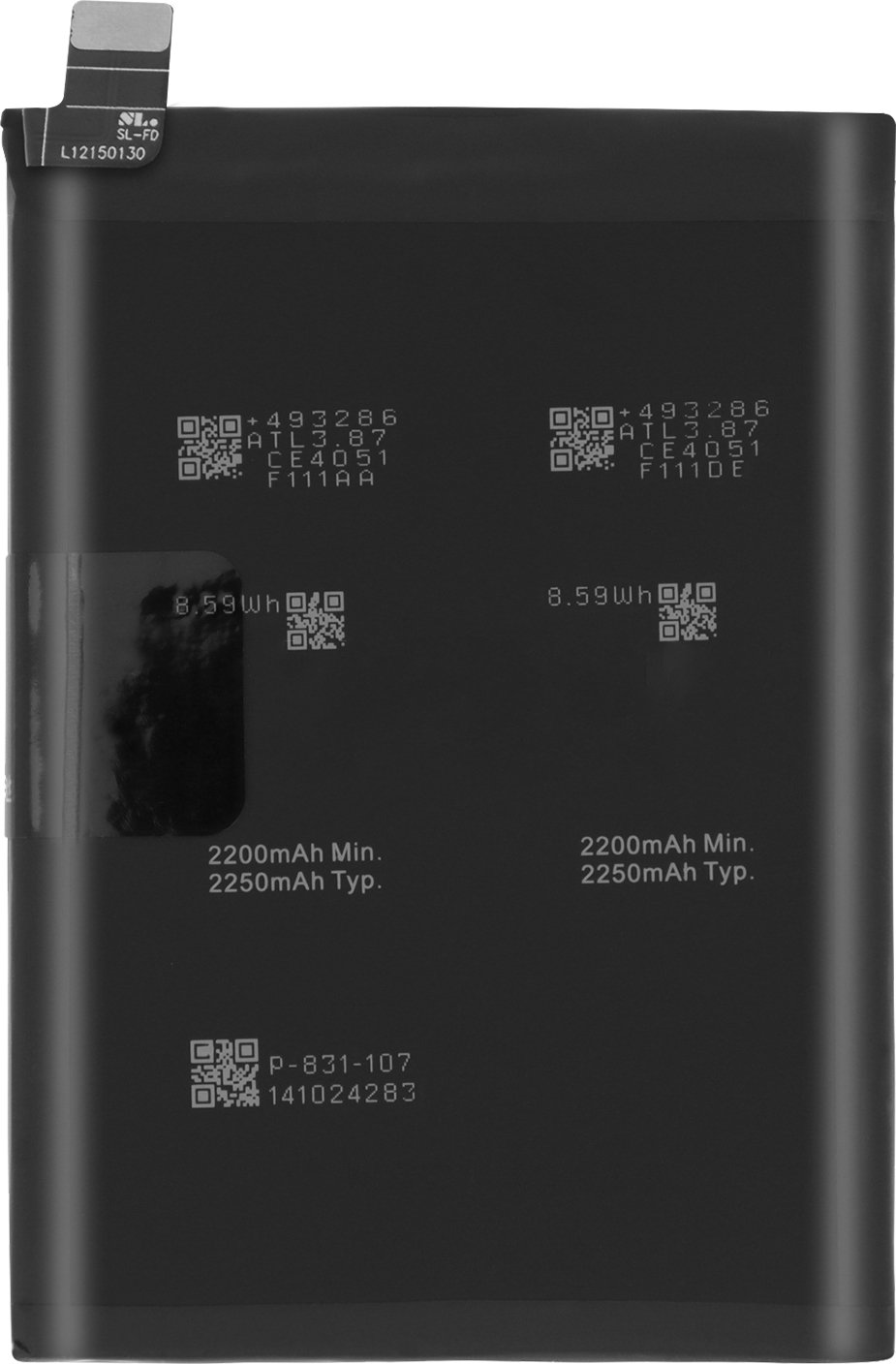 Clappio, bateria zastępcza BLP831 do Oppo Find X3 Pro o pojemności 4500 mAh, czarna