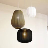 Lampy sufitowe - Lampa wisząca Lindby Helin, 3-punktowa, czarny/biały/szary, 60 cm - miniaturka - grafika 1