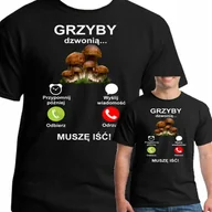 Koszulki męskie - Grzyby Dzwonią Koszulka Grzybiarza Xl 3045 Czarna - miniaturka - grafika 1