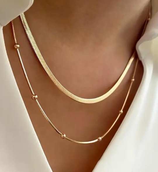 Stylowy Złoty Naszyjnik Warstwowy – Połączenie Klasyki z Nowoczesnością N-20
