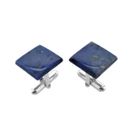 Spinki do mankietów i krawatów - Spinki do mankietów z Dumortierytem kwadratowym (S1277) Srebro [925] - miniaturka - grafika 1