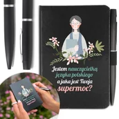 Notesy i bloczki - NOTES A6 + DŁUGOPIS Prezent NAUCZYCIELKI POLSKIEGO - miniaturka - grafika 1