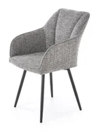Krzesła - Nowoczesne krzesło szare na czarnej podstawie T9-R08 - miniaturka - grafika 1
