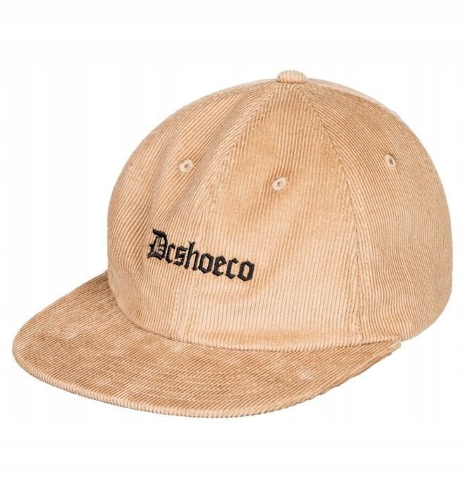 Snapback dc shoes oldschool czapka beżowa sztruks