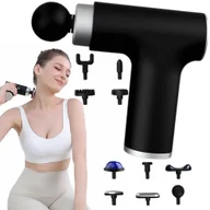 Masażery - Pistolet do masażu masażer mocny rozgrzewający chłodzący 10 koncówek usb - miniaturka - grafika 1