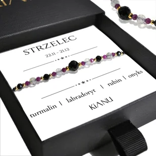 Bransoletka KiANU - STRZELEC Znak Zodiaku Kamienie Prezent na Urodziny - Bransoletki - miniaturka - grafika 1