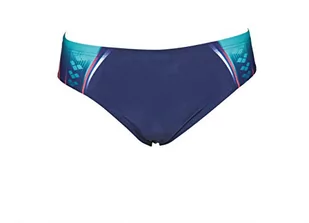 arena Męskie spodenki kąpielowe Slip One Placed Print (ochrona przed promieniowaniem UV, ściągacz do intensywnego pływania, odporne na chlor) niebieski Navy-fluo Red (704) 6 - Kąpielówki męskie - miniaturka - grafika 1