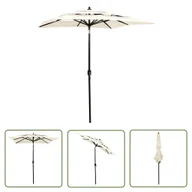 Parasole ogrodowe - The Living Store 3-poziomowy parasol na aluminiowym słupku - piaskowy - 2x2 m - Parasol Ogrodowy - miniaturka - grafika 1