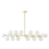 Lampy sufitowe - NOWOCZESNA LAMPA WISZĄCA KLASYCZNE ZŁOTO PETRICA W24 - miniaturka - grafika 1