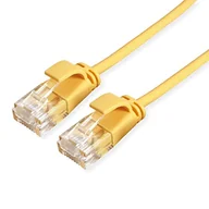 Kable miedziane - Roline 21.15.3920 kabel sieciowy RJ45, kabel krosowy CAT 6a U/UTP 0,15 m żółty - miniaturka - grafika 1