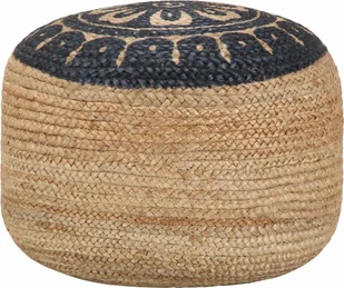 Elior Pufa pleciona z niebieskim nadrukiem - Azalia 2X - Pufy i podnóżki - miniaturka - grafika 1