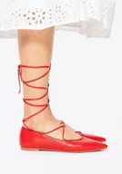 Baleriny - Baleriny ze skóry naturalnej w szpic czerwone - Wittchen - miniaturka - grafika 1